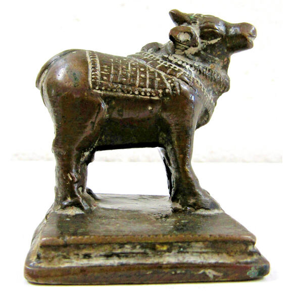 Vintage Bronze Sculpture of Nandi Sacred Bull Mount of Shiva